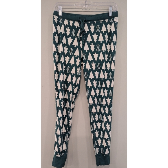 Hanna Andersson Green Tree Long John Pajama Bottoms Size Medium - Picture 1 of 3